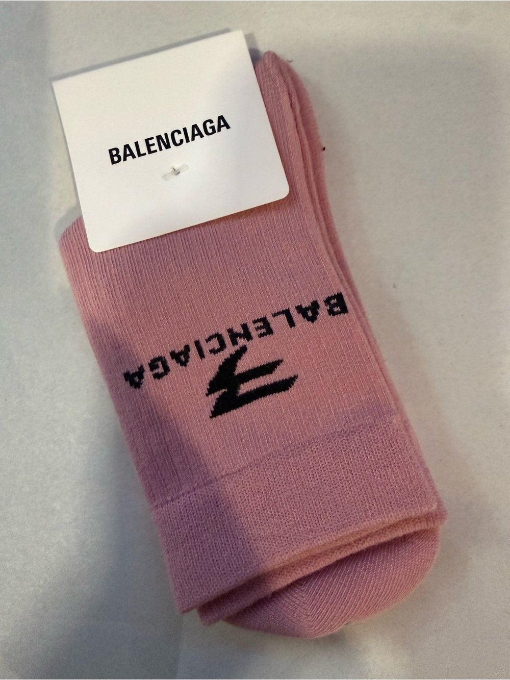 Balenciaga Logo-Intarsia Stretch Cotton-Blend Socks in Rust Pink Unisex Size M